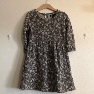 GAP grey floral long sleeve dress, 6-7